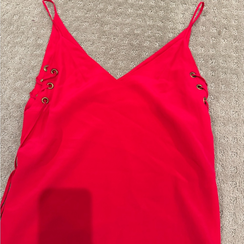 Amanda Uprichard Lace-Up Spaghetti Strap Cami